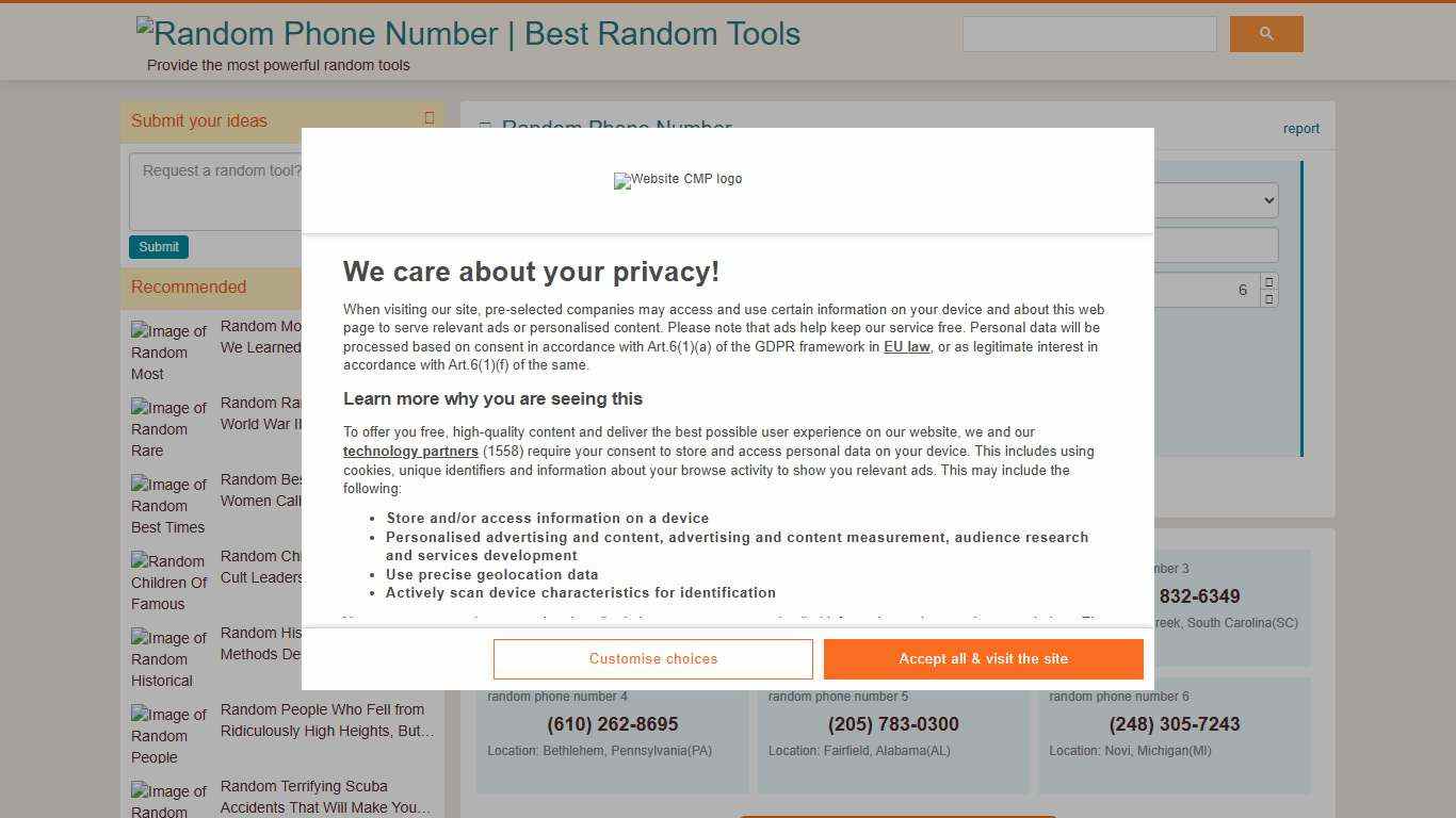 Random US Phone Number Best Random Tools